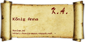 Kőnig Anna névjegykártya
